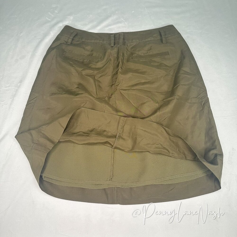 NWT Banana Republic Olive Silk Blend Pleated Mini Skirt Size 0P - Picture 10 of 10